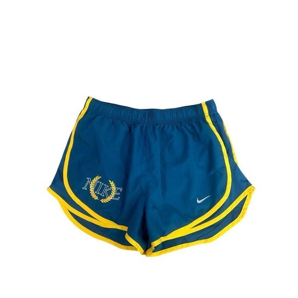 Nike Women's M 3" Dri-FIT Icon Tempo Lined Running Shorts Blue/Yellow Athletic - Picture 2 of 10